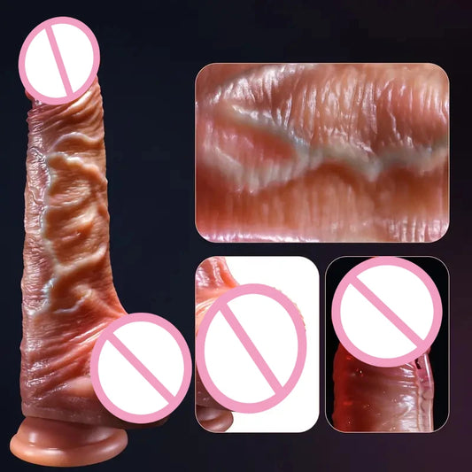 Sliding Foreskin Dildo Realistic Penis for Women Masturbator Suction Cup Dildos Anal Sex Toys for Women Big Dick Sex Products