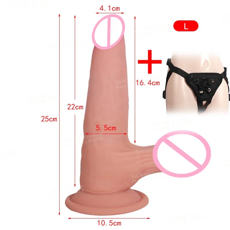 Sliding Foreskin Dildo With Wearable Strap On Penis