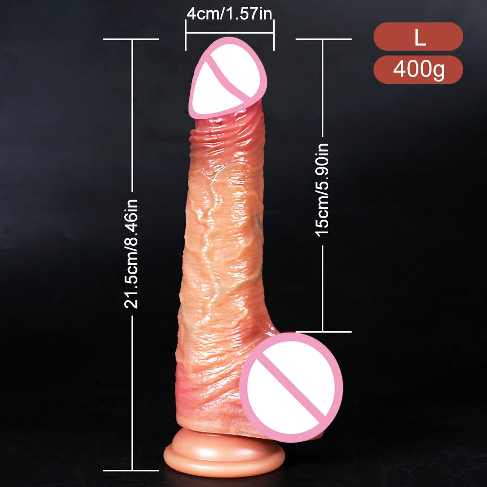 Sliding foreskin penis for women realistic dildo with suction cup female masturbator dual-layer silicone Big Dick adult sex toys