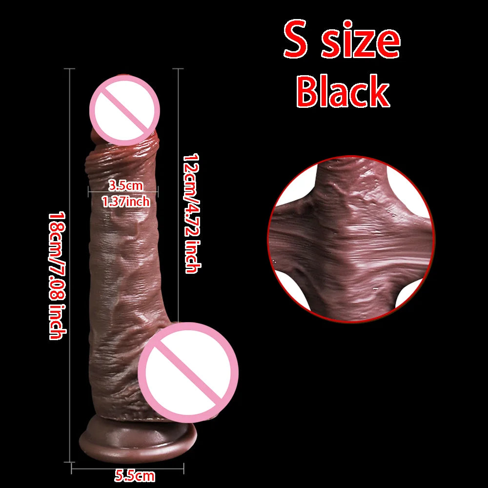 Sliding foreskin penis for women realistic dildo with suction cup female masturbator dual-layer silicone Big Dick adult sex toys