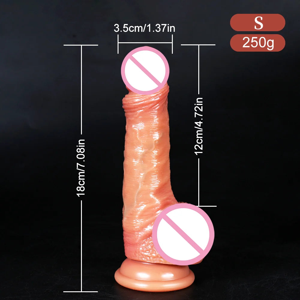 Sliding foreskin penis for women realistic dildo with suction cup female masturbator dual-layer silicone Big Dick adult sex toys