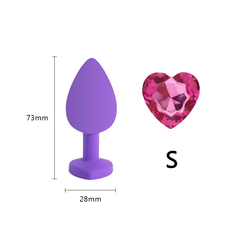 Small 73mm Heart-shaped Black Silicone Anal Plug Adult Toys for Men/Women Anal Trainer for Couples Sex Toys Silicone Butt Plug