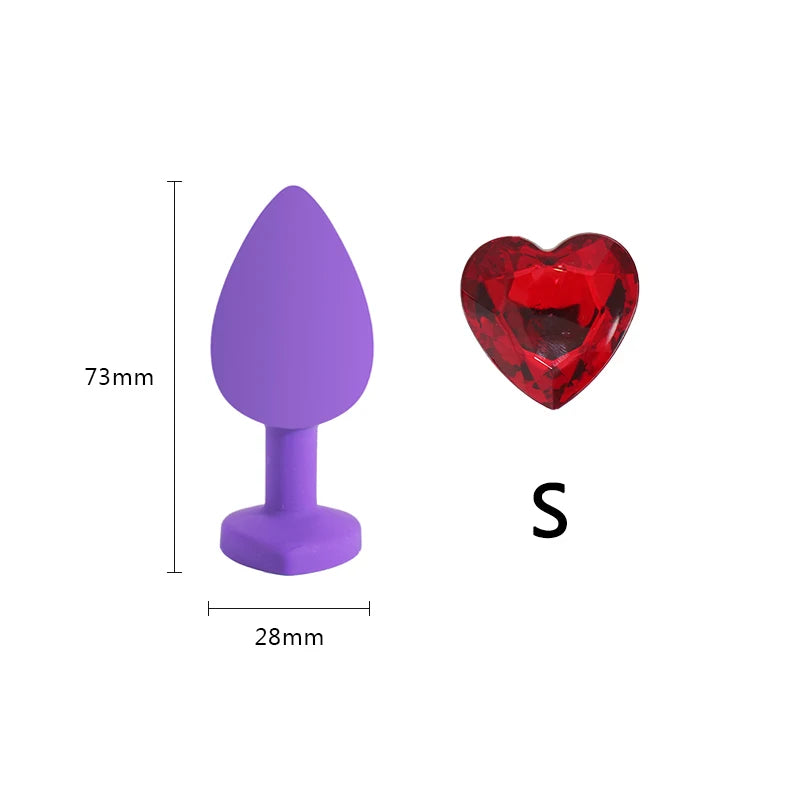 Small 73mm Heart-shaped Black Silicone Anal Plug Adult Toys for Men/Women Anal Trainer for Couples Sex Toys Silicone Butt Plug