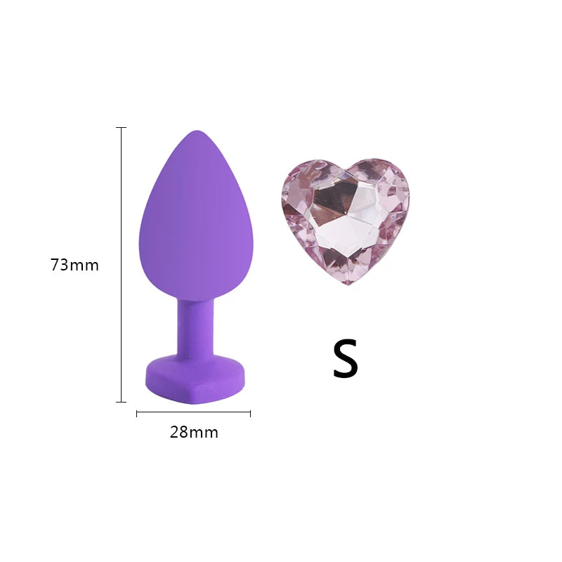 Small 73mm Heart-shaped Black Silicone Anal Plug Adult Toys for Men/Women Anal Trainer for Couples Sex Toys Silicone Butt Plug