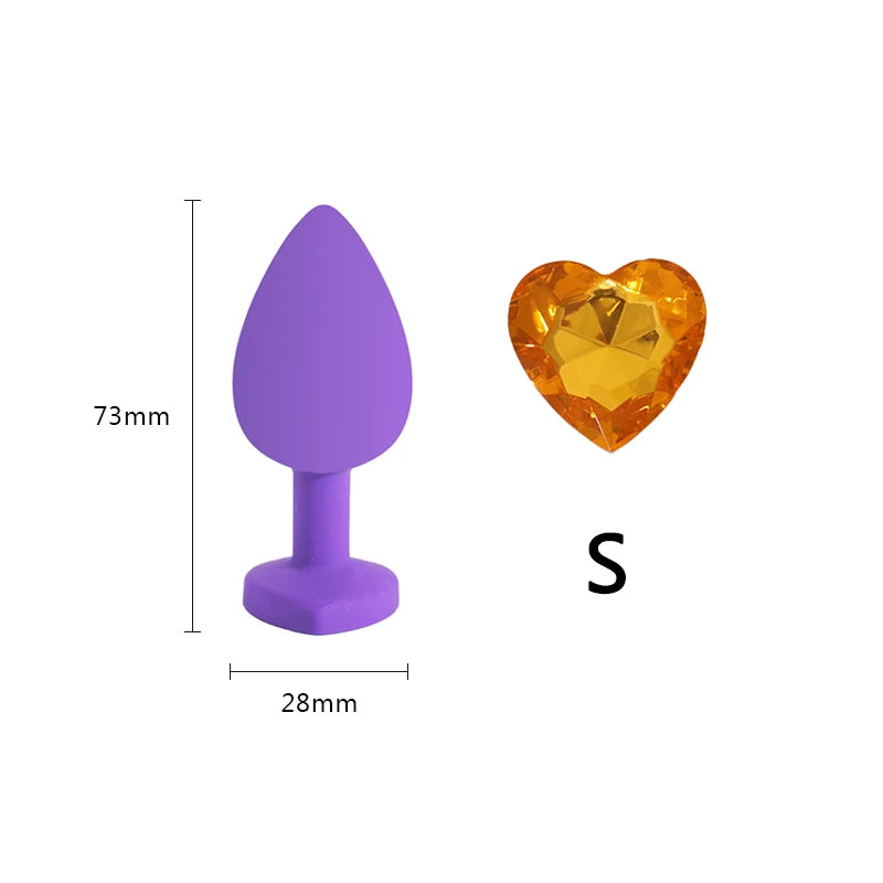 Small 73mm Heart-shaped Black Silicone Anal Plug Adult Toys for Men/Women Anal Trainer for Couples Sex Toys Silicone Butt Plug