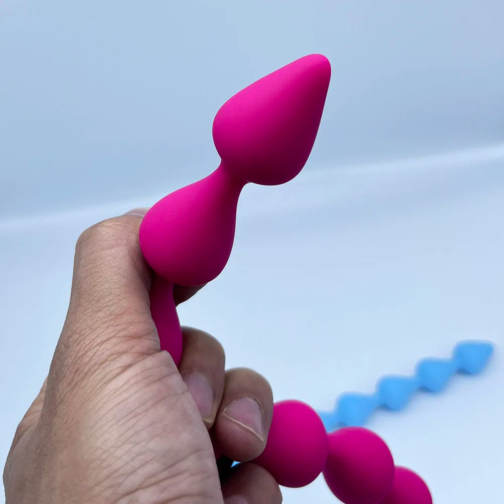 Small Anal Beads Long Butt Plug Silicone Anal Sex Toys for Women Men Prostate Massager Anal Dilation Beginners Sex Product