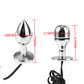 Small Electric Shock Metal Butt Plug Bi-polar Electro Stimulation Anal Beads Plug Prostate Massage Vagina Unit Control Sex Toy