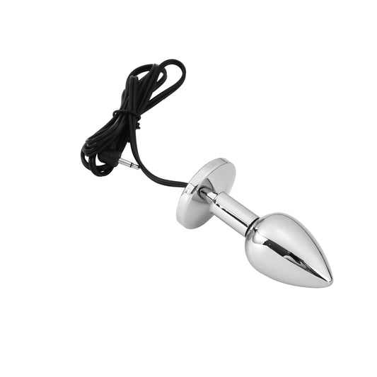 Small Electric Shock Metal Butt Plug Bi-polar Electro Stimulation Anal Beads Plug Prostate Massage Vagina Unit Control Sex Toy