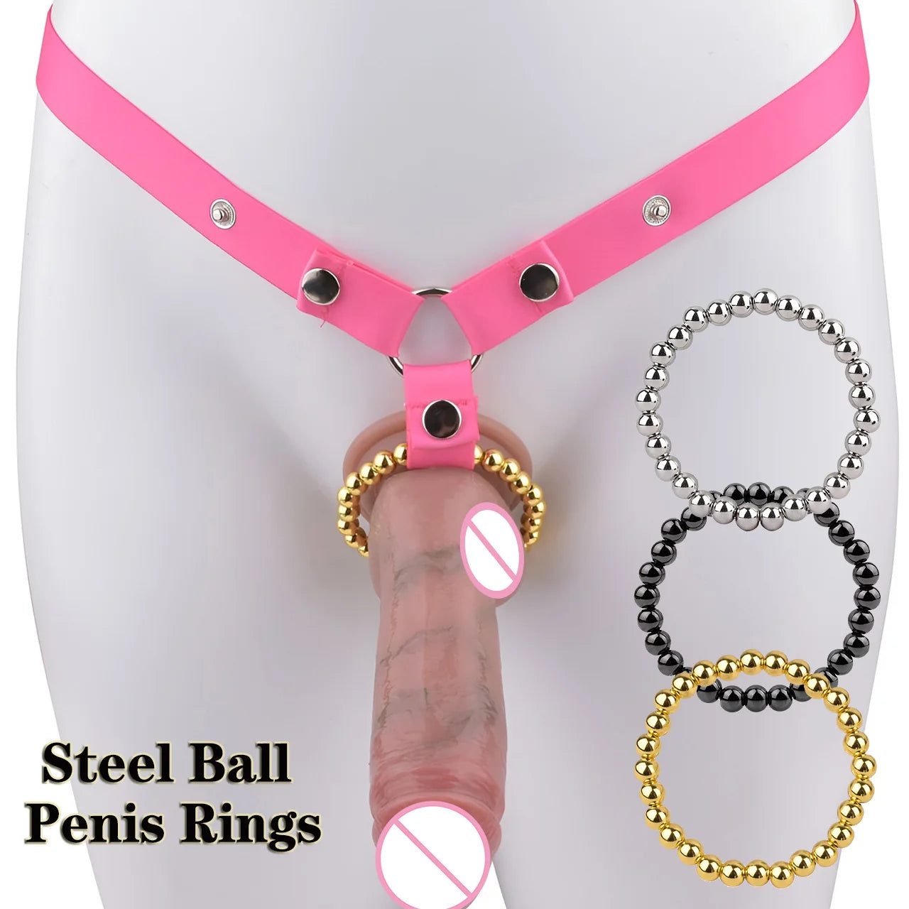 Small Large Anti-off Metal Penis Lock Cock Ring Set Delay Ejaculation Ball Erection Cock Ring Penis Sleeve Male Sex Toys For Man