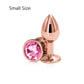 Small Medium Set Crystal Heart Round Shape Rose Gold Rainbow Metal Anal Beads Butt Plug Jewelry Insert Sex Toy For Female Male