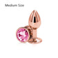 Small Medium Set Crystal Heart Round Shape Rose Gold Rainbow Metal Anal Beads Butt Plug Jewelry Insert Sex Toy For Female Male