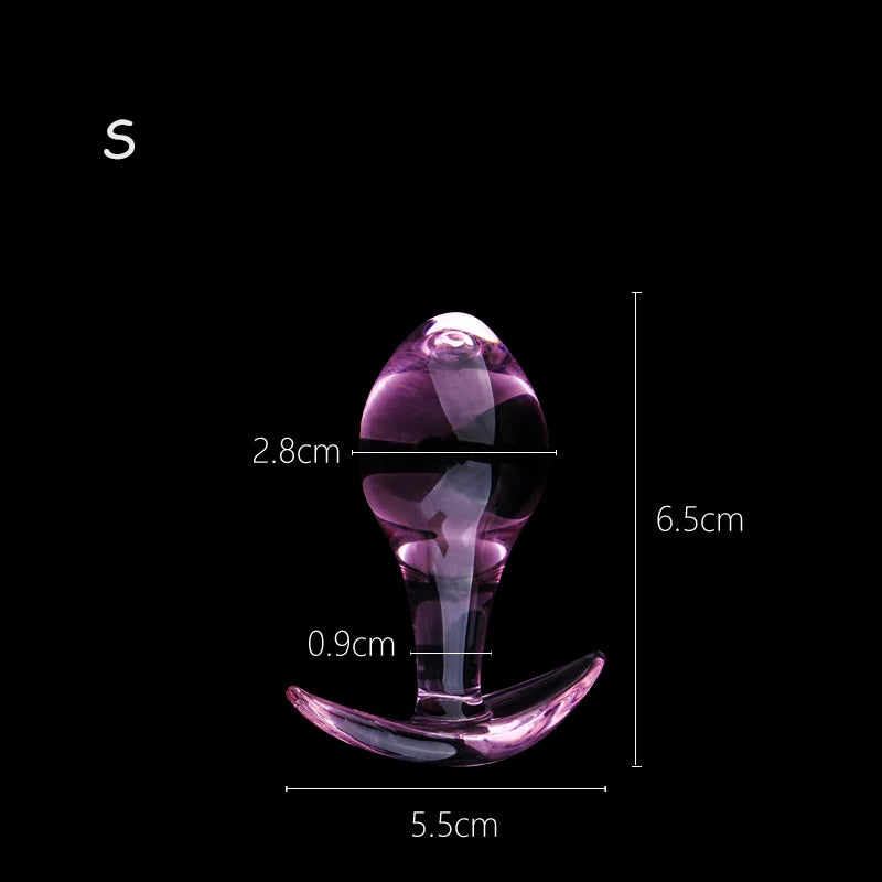 Small Pink Glass Anal Plug Prostate Massage Dilatador Anal Ball Smooth Crystal Glass Butt Plug Anal Sex Toys For Couples