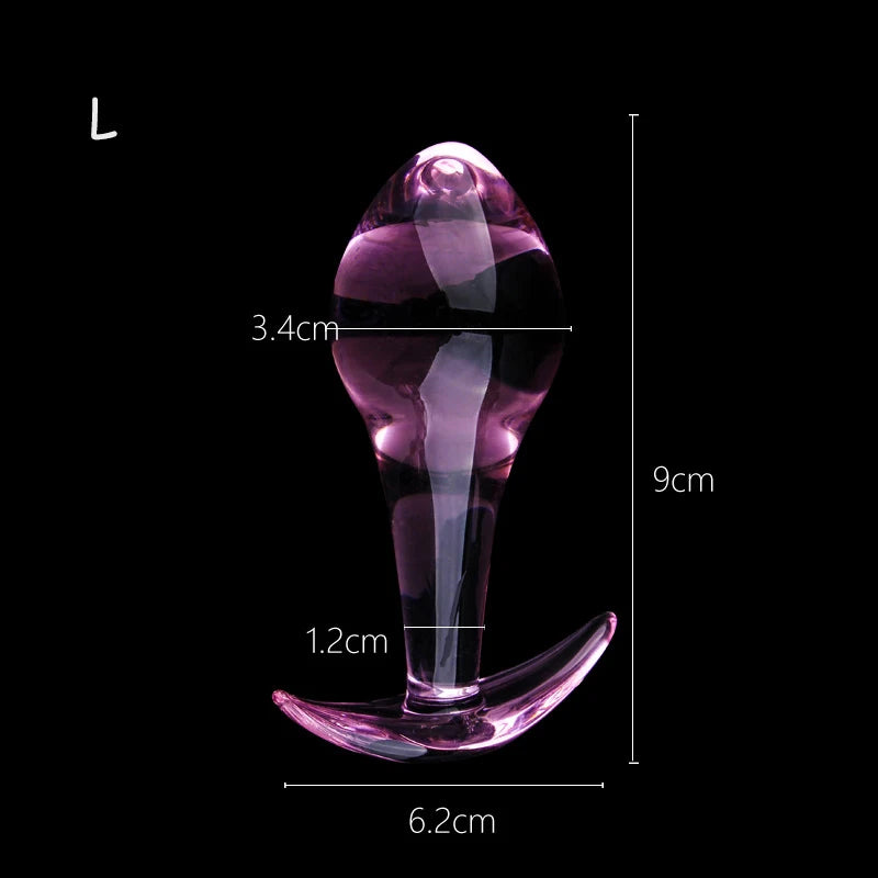 Small Pink Glass Anal Plug Prostate Massage Dilatador Anal Ball Smooth Crystal Glass Butt Plug Anal Sex Toys For Couples