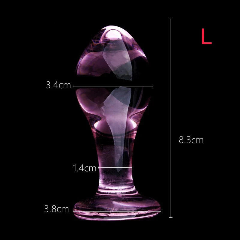 Small Pink Glass Anal Plug Prostate Massage Dilatador Anal Ball Smooth Crystal Glass Butt Plug Anal Sex Toys For Couples