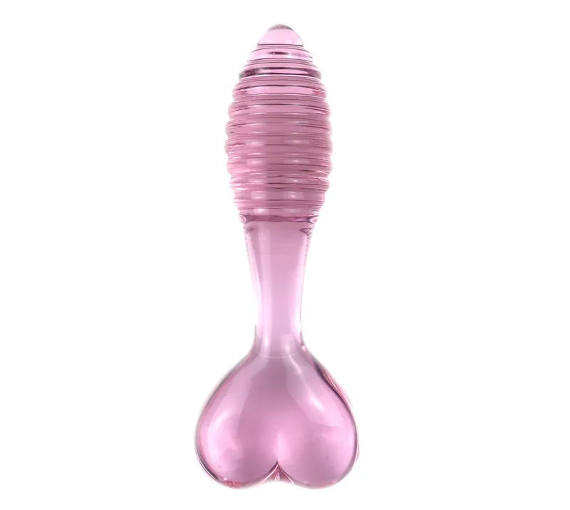 Small Pink Glass Anal Plug Prostate Massage Dilatador Anal Ball Smooth Crystal Glass Butt Plug Anal Sex Toys For Couples