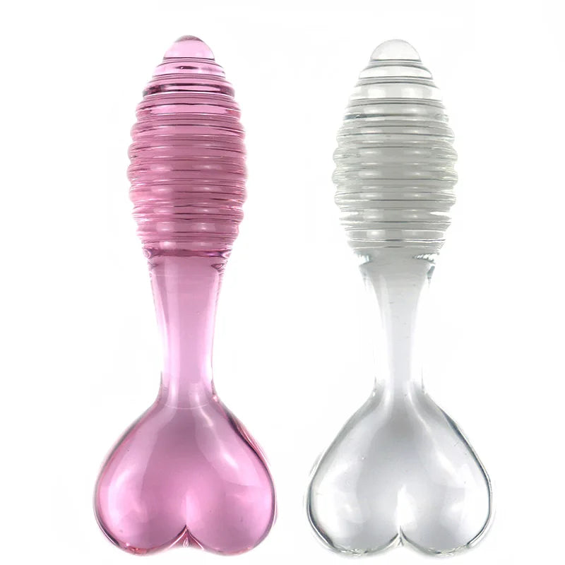 Small Pink Glass Anal Plug Prostate Massage Dilatador Anal Ball Smooth Crystal Glass Butt Plug Anal Sex Toys For Couples