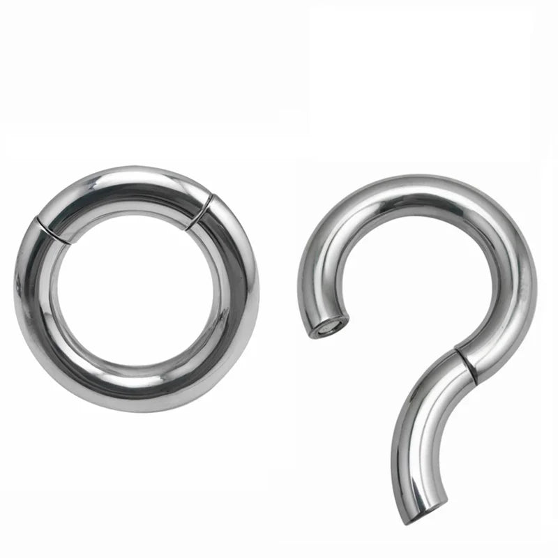 Small large 7 size male Heavy Magnetic Ball Scrotum Stretcher metal penis lock cock Ring Delay ejaculation Sex Toy men