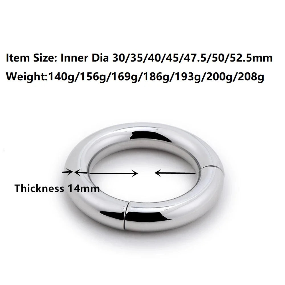 Small large 7 size male Heavy Magnetic Ball Scrotum Stretcher metal penis lock cock Ring Delay ejaculation Sex Toy men