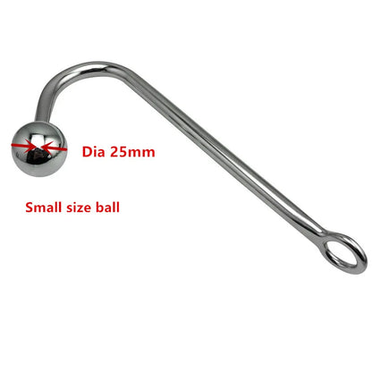 Small medium large round ball head choose metal anal hook butt plug dilator alluminum alloy prostate massager sex toy for male