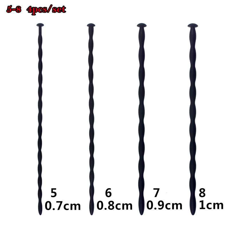 Smooth Silicone Penis Plug Urethral Sound Catheter Sounding Penis Stimulation Urethral Plug Beads Dilator Sex Toys For Man