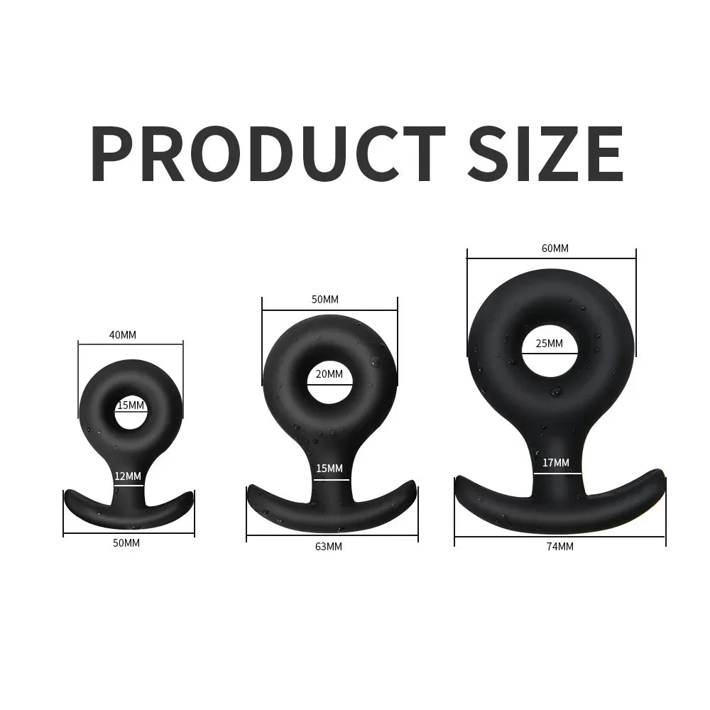 Sofe Silicone Round Anal Butt Plug 3 Sizes Anal Plug Unisex Wearable Butt Plugs Adults Trainer Massager Sex Toys for Men/Women