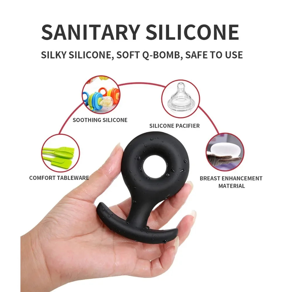 Sofe Silicone Round Anal Butt Plug 3 Sizes Anal Plug Unisex Wearable Butt Plugs Adults Trainer Massager Sex Toys for Men/Women