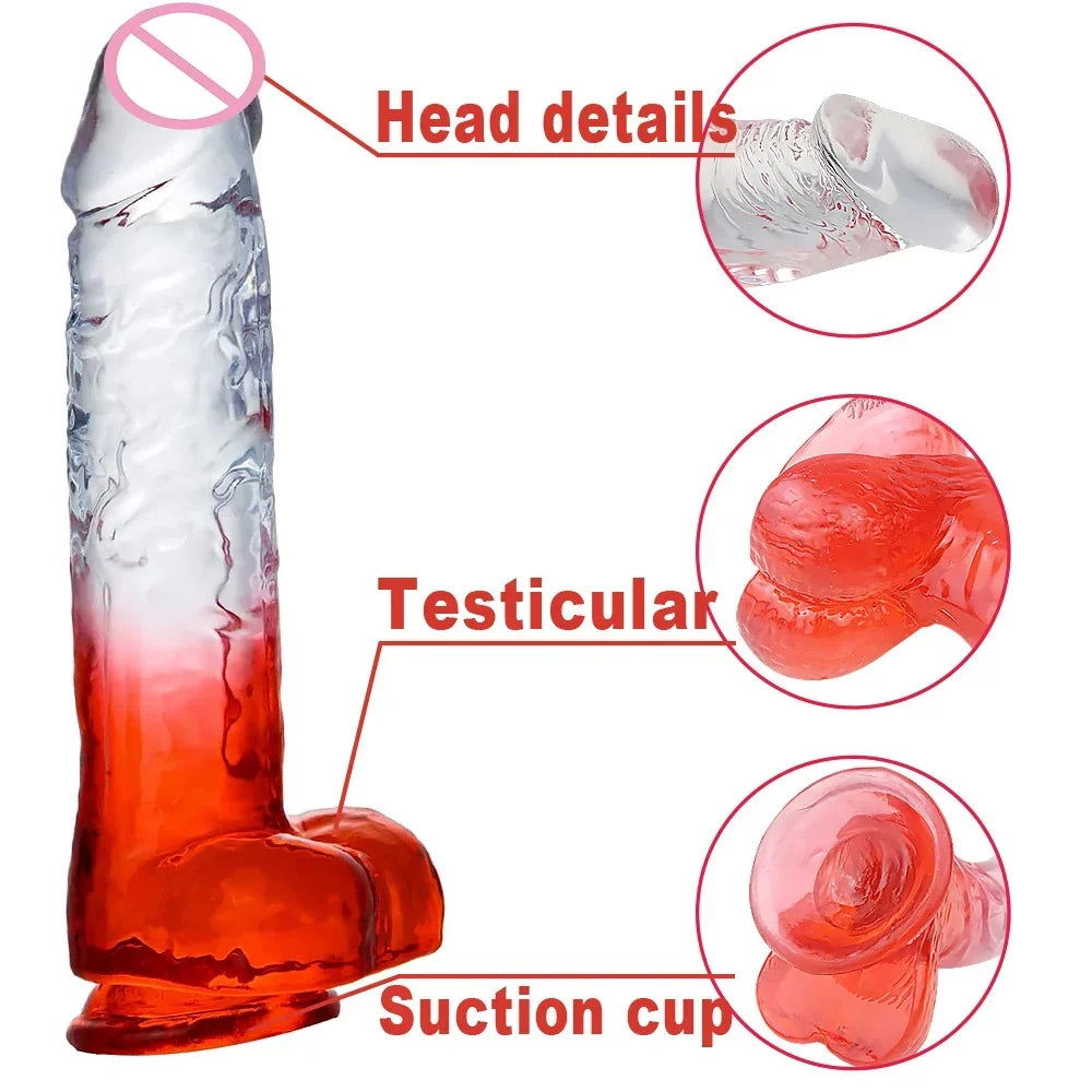 Soft Huge Dildo Realistic with Ball Suction Cup Peni Anal Sex Toy for Female Masturbator Adult Sex Product Toys for Adult G-spot