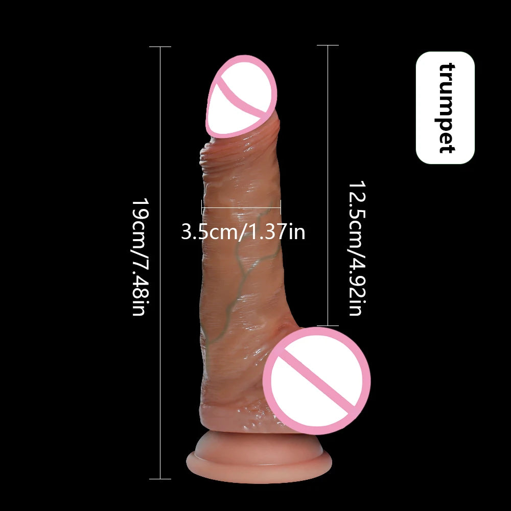 Soft Liquid Silicone Dildo G-spot Stimulate Orgasm Masturbators Real Penis Skin Venis Sucker Female Sex Toy Big Dick Sex Product