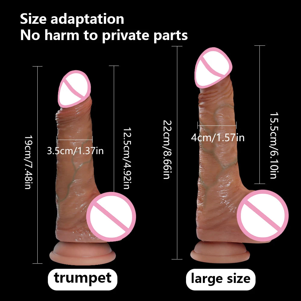 Soft Liquid Silicone Dildo G-spot Stimulate Orgasm Masturbators Real Penis Skin Venis Sucker Female Sex Toy Big Dick Sex Product