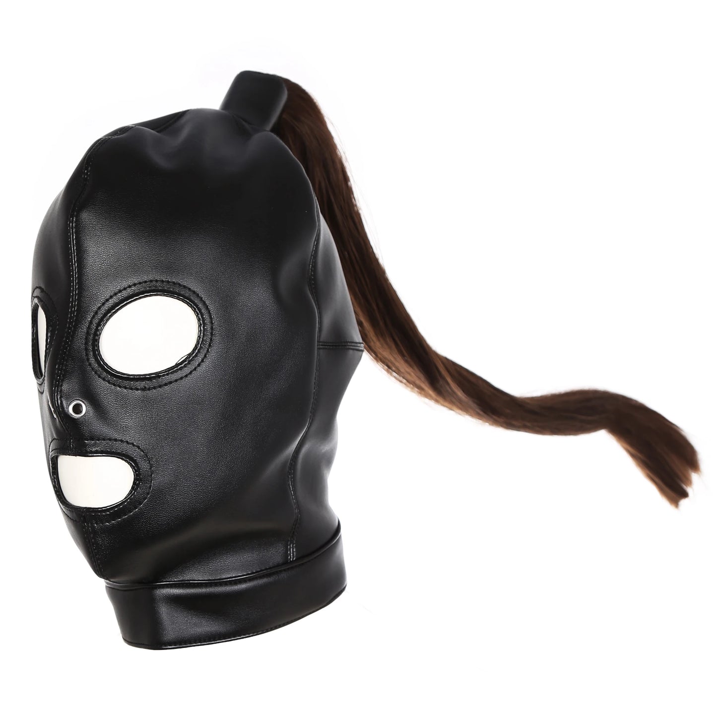 Soft PU Leather Hood Mask Blindfold Full Head Harness Restraints Mask BDSM Bondage Gimp Halloween Mask Sex Toys for Couples