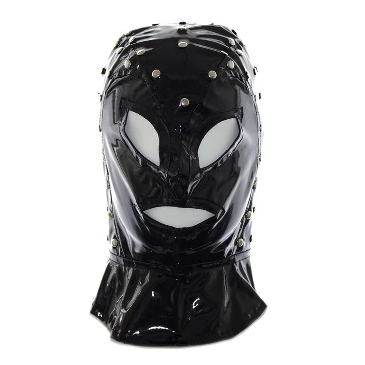 Soft PU Leather Hood Mask Blindfold Full Head Harness Restraints Mask BDSM Bondage Gimp Halloween Mask Sex Toys for Couples