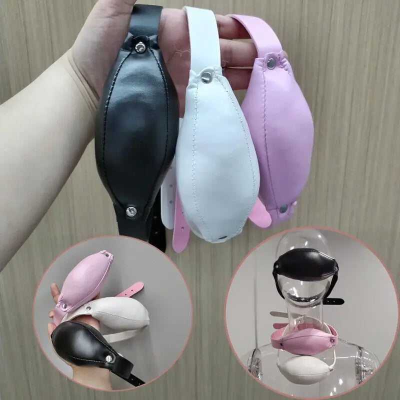 Soft PU Leather Padded Pillow Mouth Gag Slave Harness Bite Gag Pony Play Sex Toys for Couple Open Mouth Restraints Straps BDSM