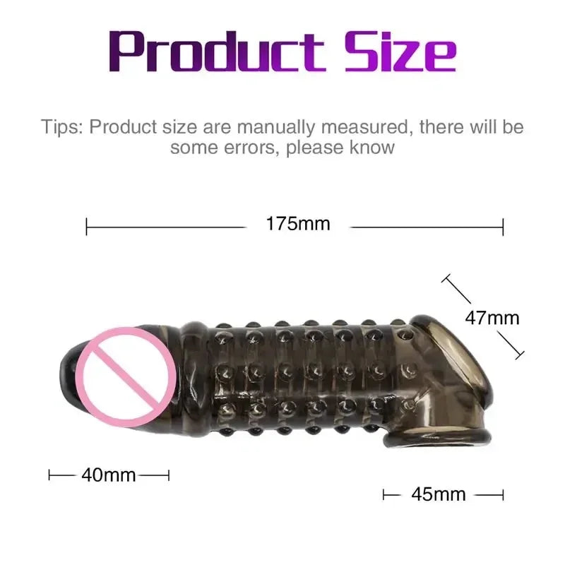 Soft Penis Extender Condom Silicone Reusable Penis Sleeve Flexible Glans Penis Enlarger Delay Ejaculation Adult Sex Toys For Men