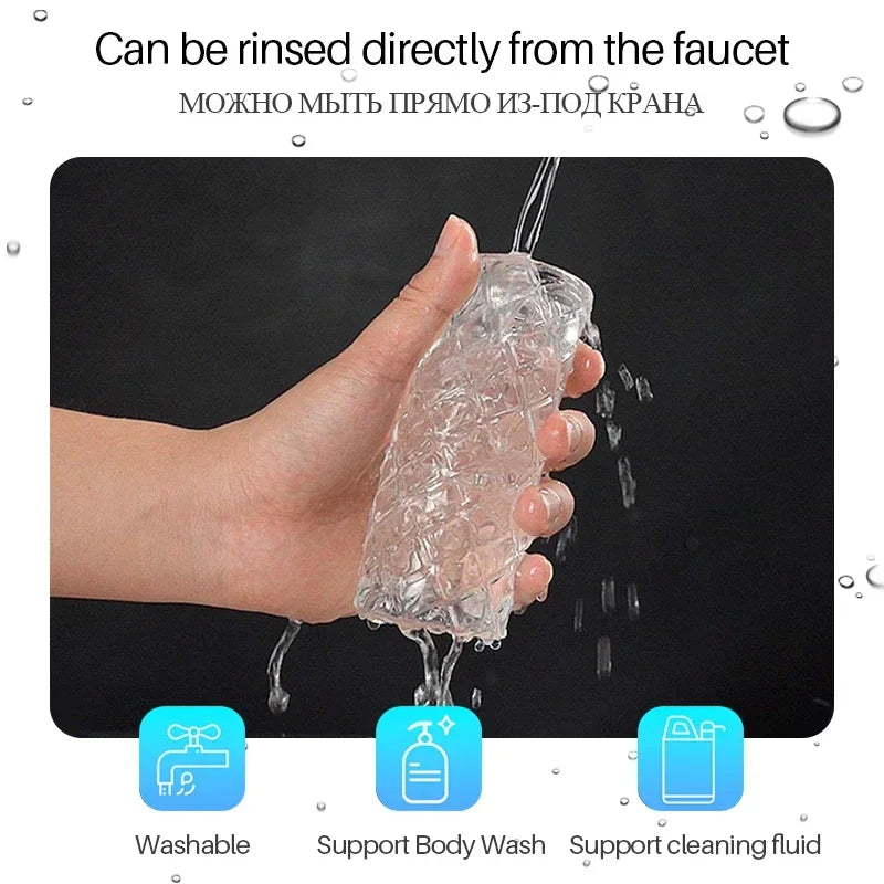 Soft Pussy Aircraft Cup 3D Transparent Masturbation Cup Penis Exercise Vacuum Sucking Male Masturbators Sex Toys for Men Solo