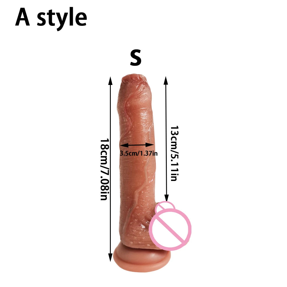 Soft Real Dildo Sliding Foreskin Big Dick With Strong Suction Cup Artificial Penis G-spot Anal Sex Toys for Woman Men Lesbian