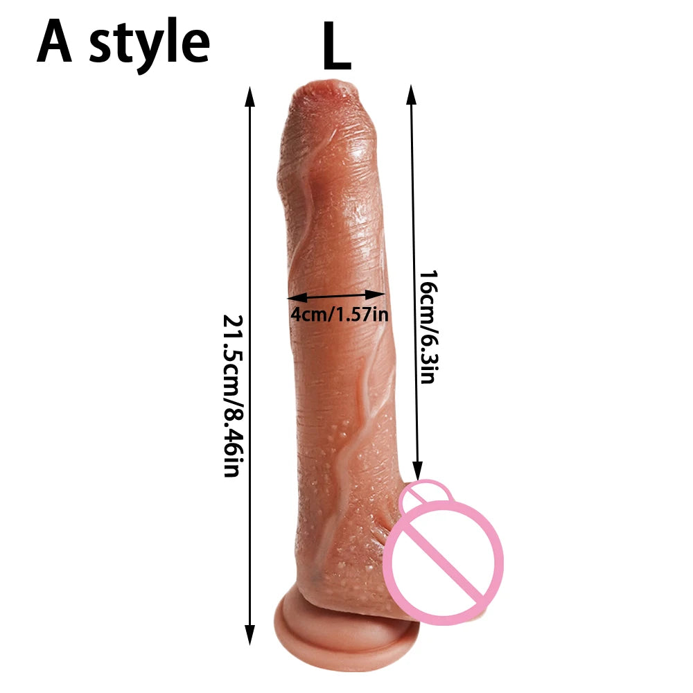 Soft Real Dildo Sliding Foreskin Big Dick With Strong Suction Cup Artificial Penis G-spot Anal Sex Toys for Woman Men Lesbian