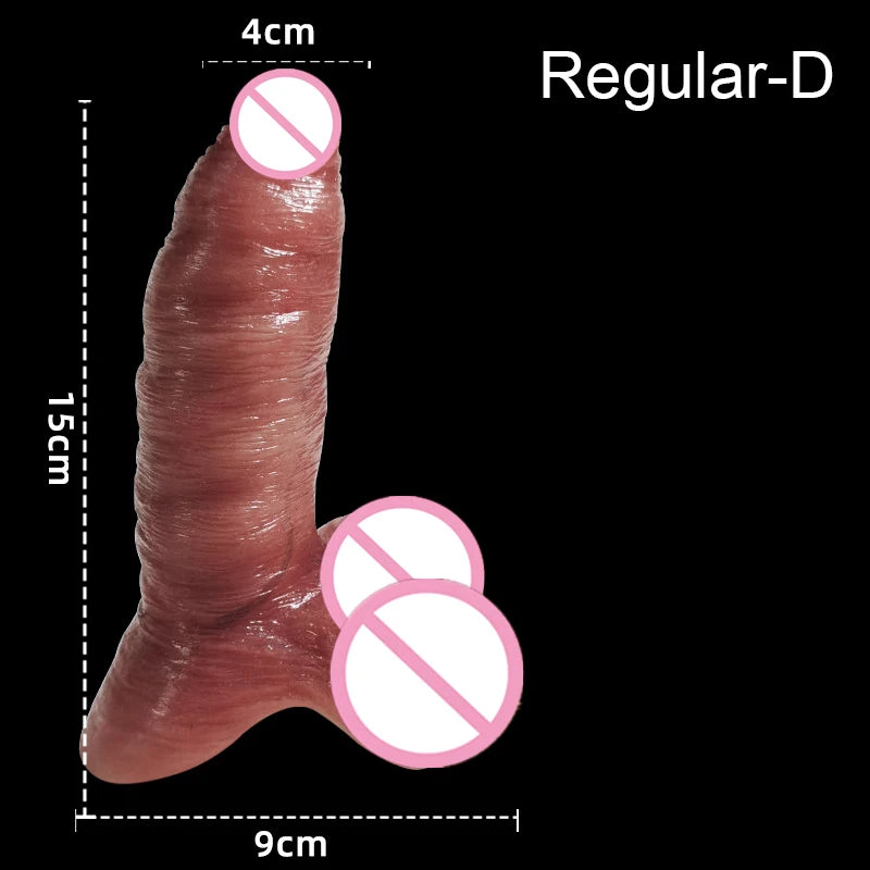 Soft Realistic Cock Sleeve Penis Sex Toys Silicone Enlarger Dick Sleeve Big Real Penis Man Delayed Ejaculation Extend Condom