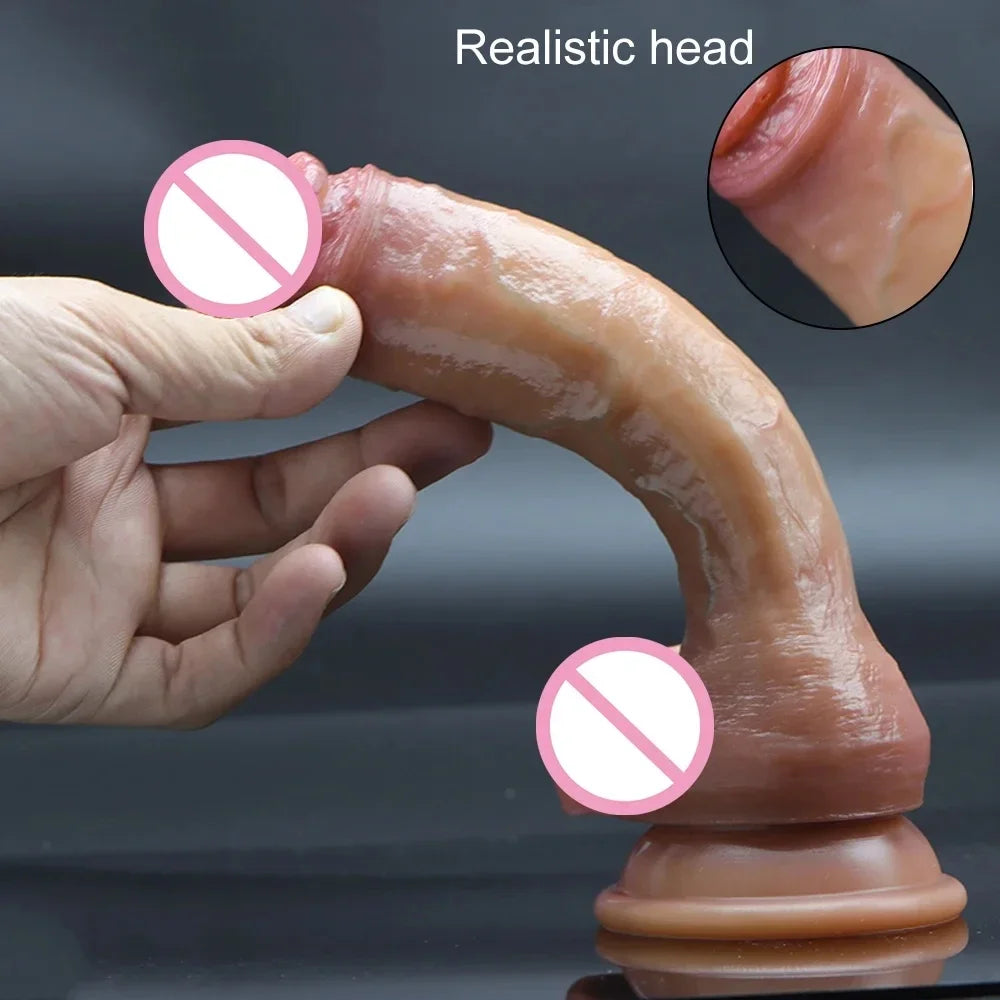 Soft Realistic Penis Double Silicone Dildo With Suction Cup Thick Dick Anal Sex Toy Men Women Gay Strapon Cock Super Real Dildos