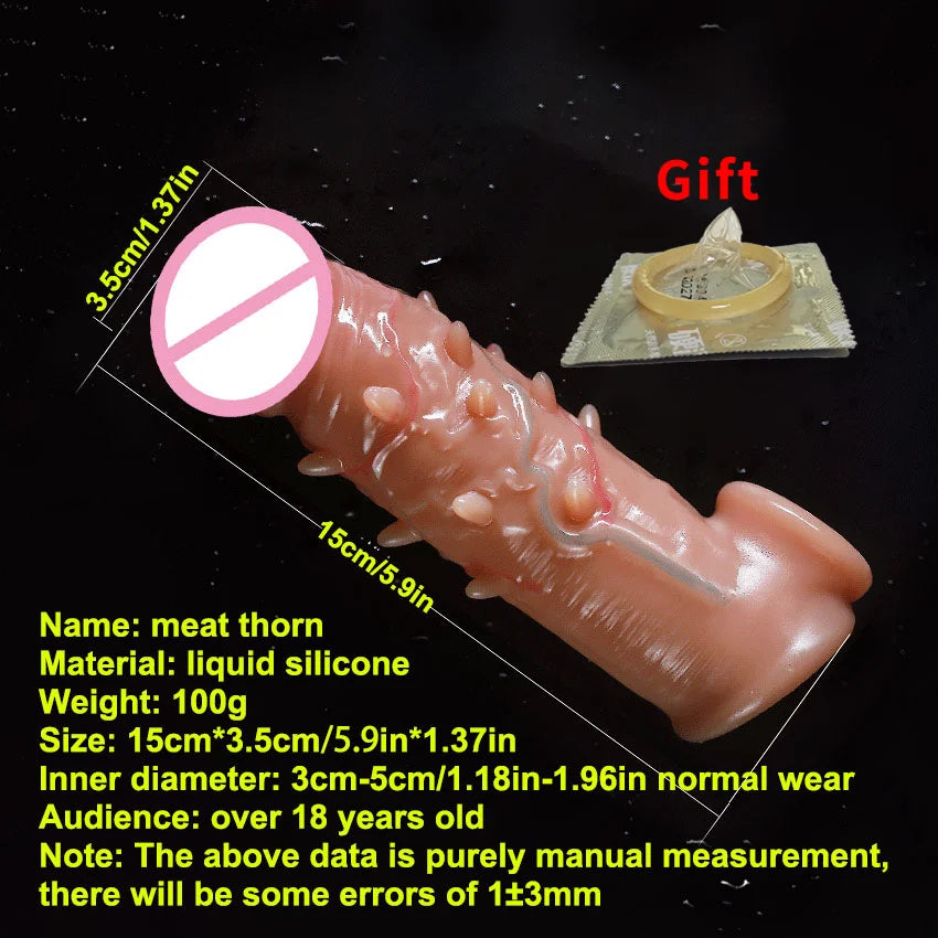 Soft Realistic Reusable penis extenders sleeve For men Enlarger Condom Silicone Dick Sleeve Man Delayed Ejaculation Cock Sex Toy