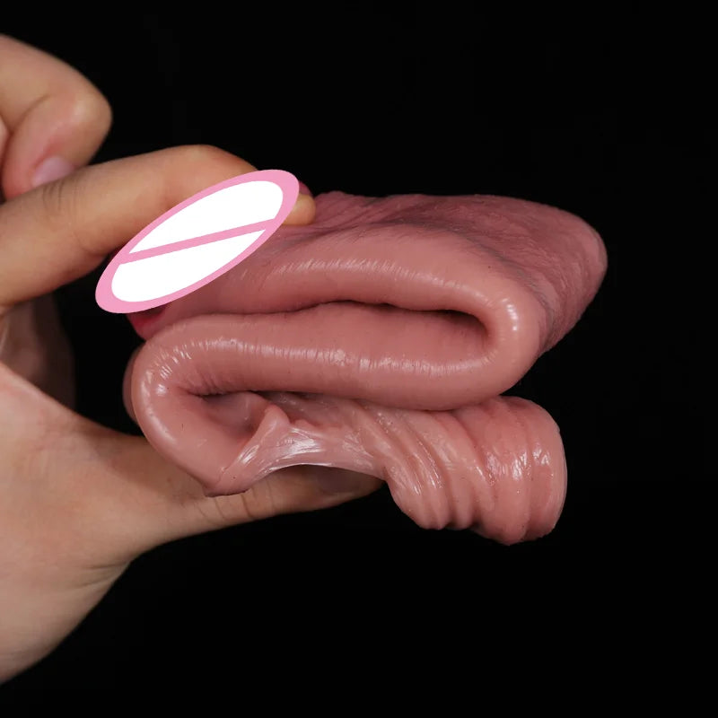 Soft Realistic Reusable penis extenders sleeve For men Enlarger Condom Silicone Dick Sleeve Man Delayed Ejaculation Cock Sex Toy