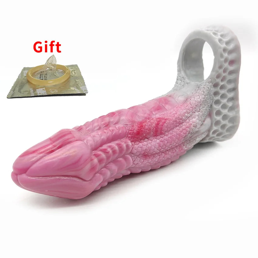 Soft Realistic Reusable penis extenders sleeve For men Enlarger Condom Silicone Dick Sleeve Man Delayed Ejaculation Cock Sex Toy