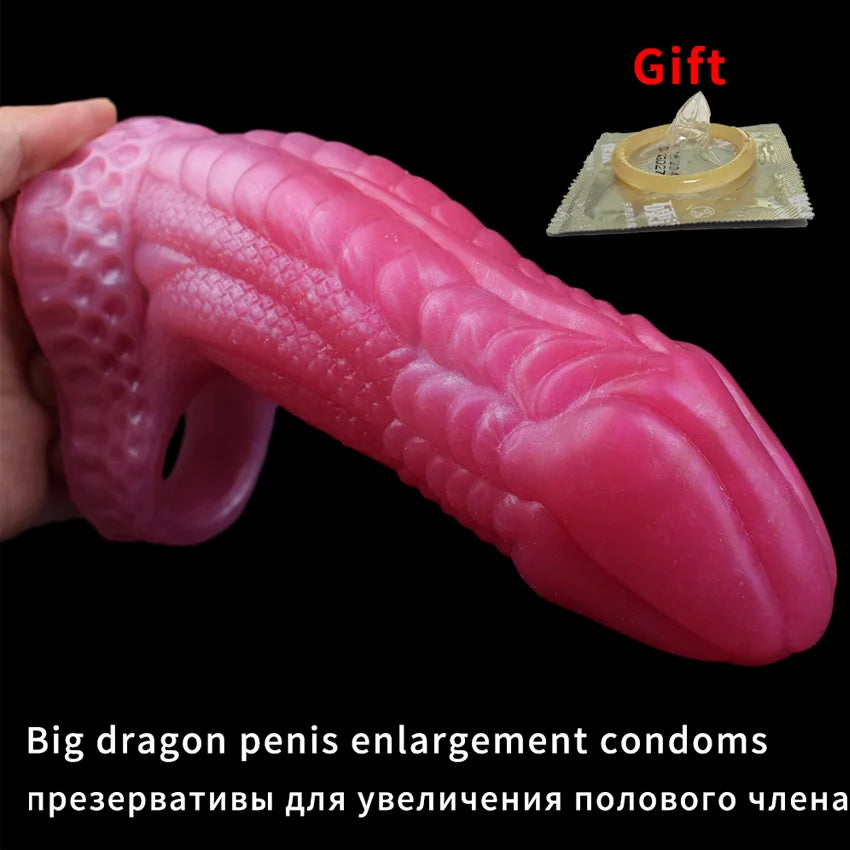 Soft Realistic Reusable penis extenders sleeve For men Enlarger Condom Silicone Dick Sleeve Man Delayed Ejaculation Cock Sex Toy