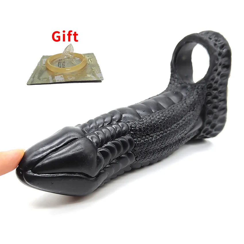 Soft Realistic Reusable penis extenders sleeve For men Enlarger Condom Silicone Dick Sleeve Man Delayed Ejaculation Cock Sex Toy