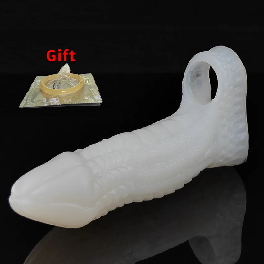 Soft Realistic Reusable penis extenders sleeve For men Enlarger Condom Silicone Dick Sleeve Man Delayed Ejaculation Cock Sex Toy