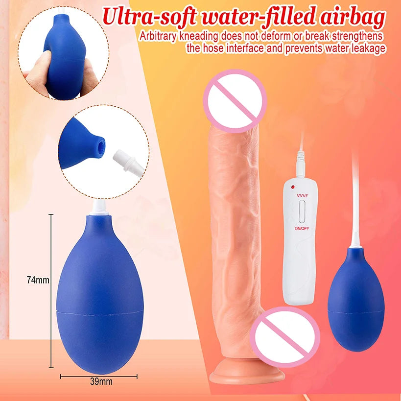 Soft Realistic Water Spraying Dildo Huge Suction Cup Vibration Penis Vagina Massager Masturbation Adult Sex Toys for Couples