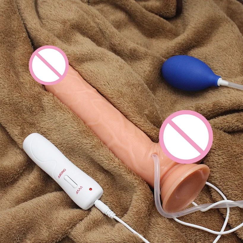 Soft Realistic Water Spraying Dildo Huge Suction Cup Vibration Penis Vagina Massager Masturbation Adult Sex Toys for Couples