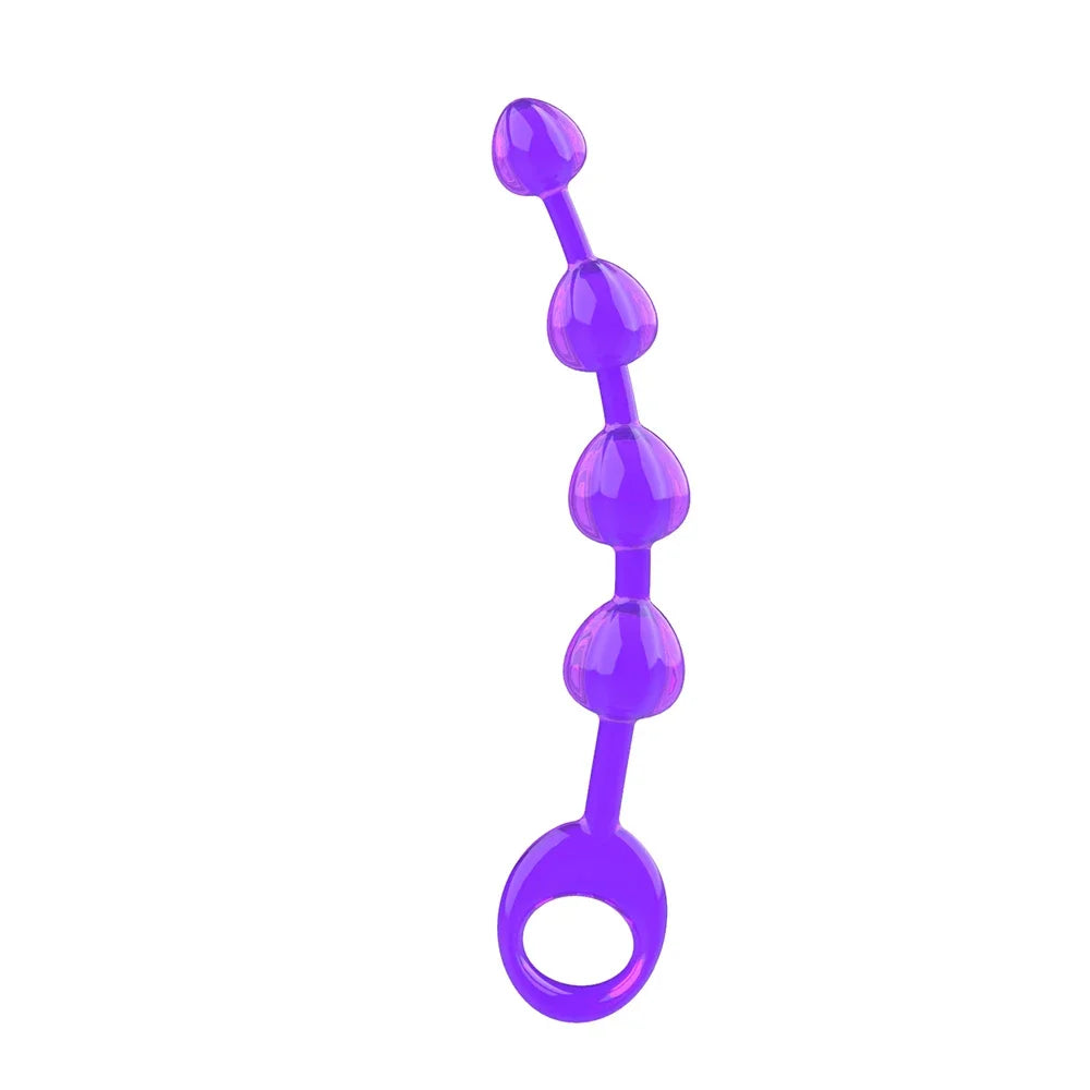 Soft Rubber Anal Plug Beads Long Orgasm Vagina Clit Pull Ring Ball Butt Toys for Adults Women Men Stimulator Sex Accessories