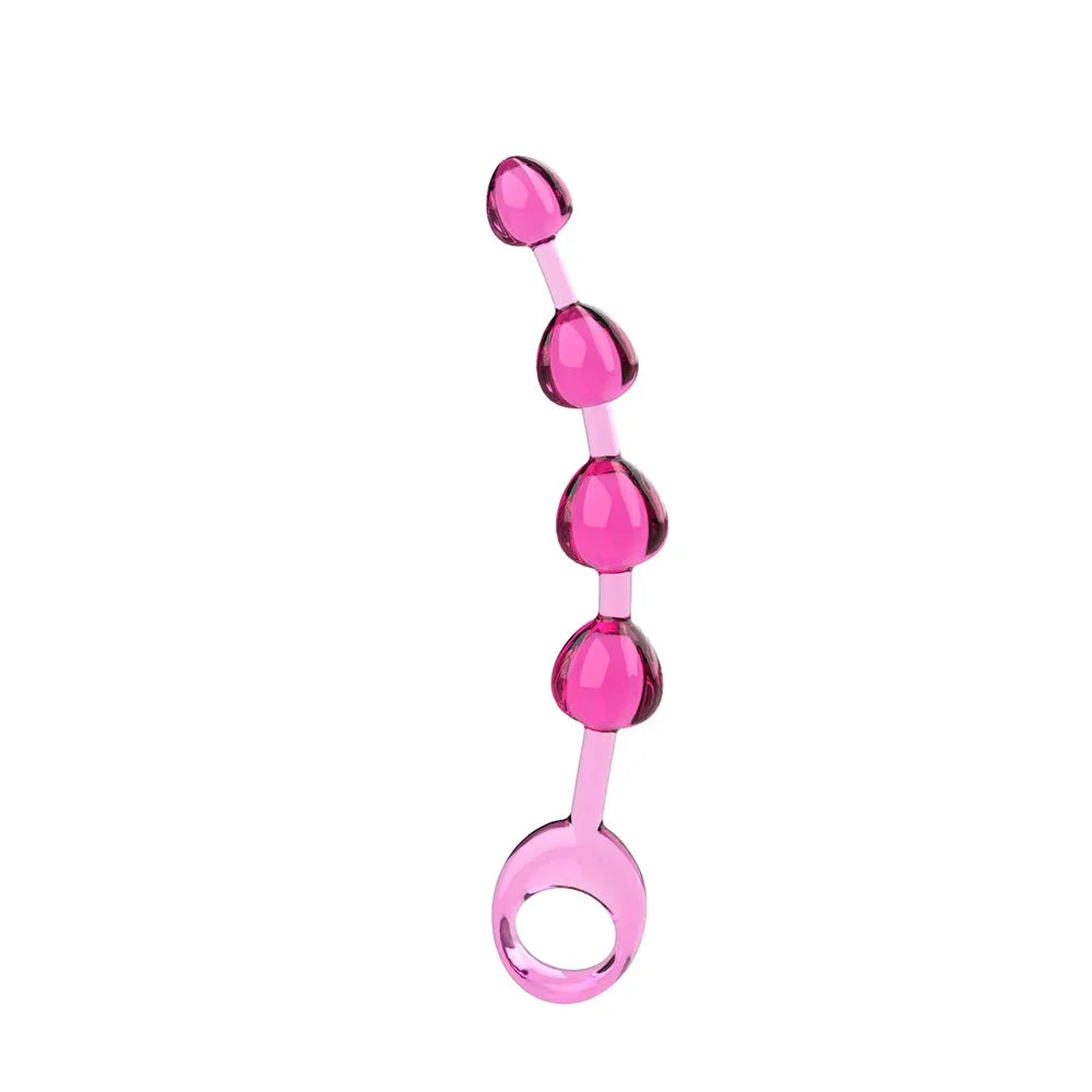 Soft Rubber Anal Plug Beads Long Orgasm Vagina Clit Pull Ring Ball Butt Toys for Adults Women Men Stimulator Sex Accessories