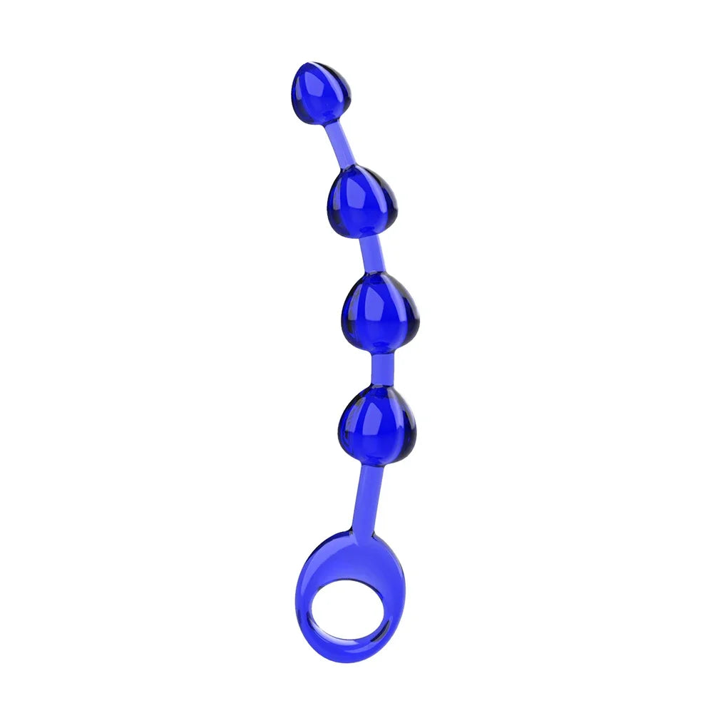 Soft Rubber Anal Plug Beads Long Orgasm Vagina Clit Pull Ring Ball Butt Toys for Adults Women Men Stimulator Sex Accessories