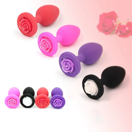 Soft Silicone Anal Plugs Rose Sex Toys for Woman Female Ana Buttplugs Annal Butplug Analplug Sexy Kit Adult Goods Tooys Man Gay